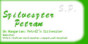 szilveszter petran business card